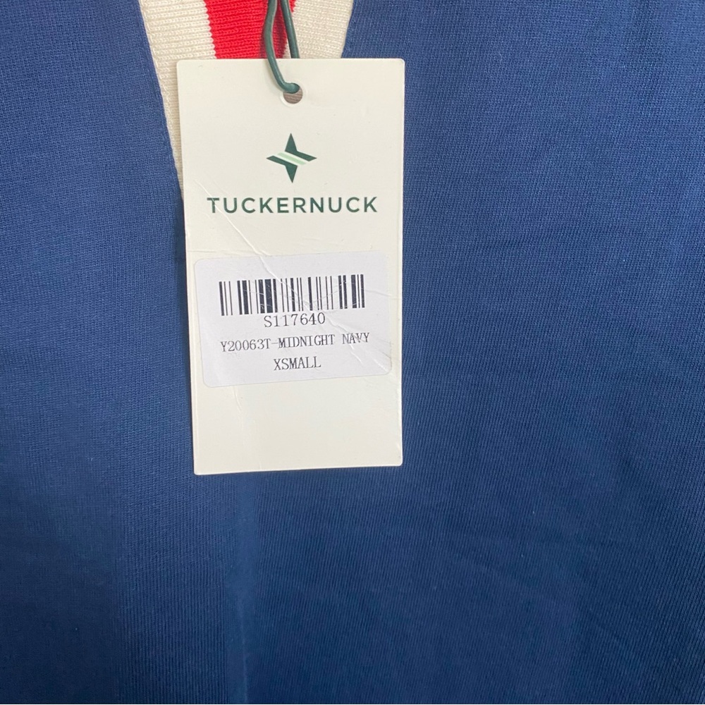 Tuckernuck Navy Polo Shift Dress with Red and White Trim - Picture 4 of 5